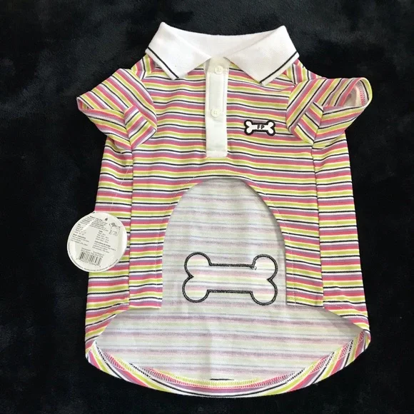 Puppy / Dog / Pet Multicolor Stripe Tee Shirt 
Size Medium NWT - Picture 6 of 11